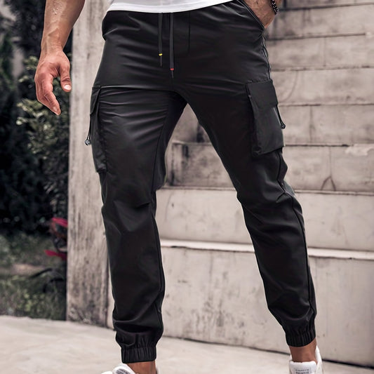 Men's Drawstring Cargo Joggers for Spring Summer