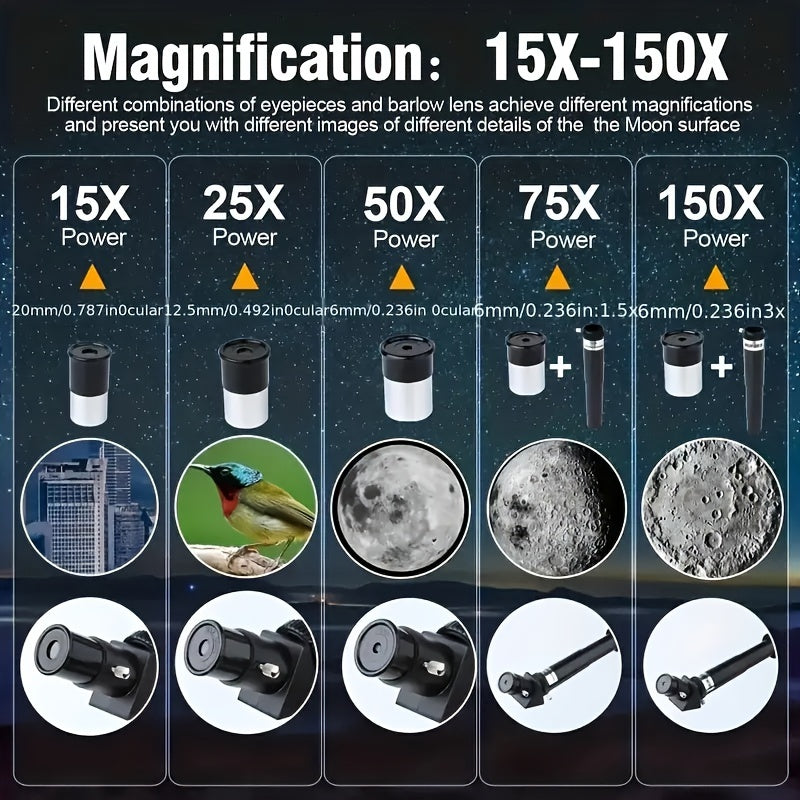 High Powered 70mm Astronomical Telescope 15X-150X HD Night Vision