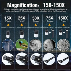 High Powered 70mm Astronomical Telescope 15X-150X HD Night Vision