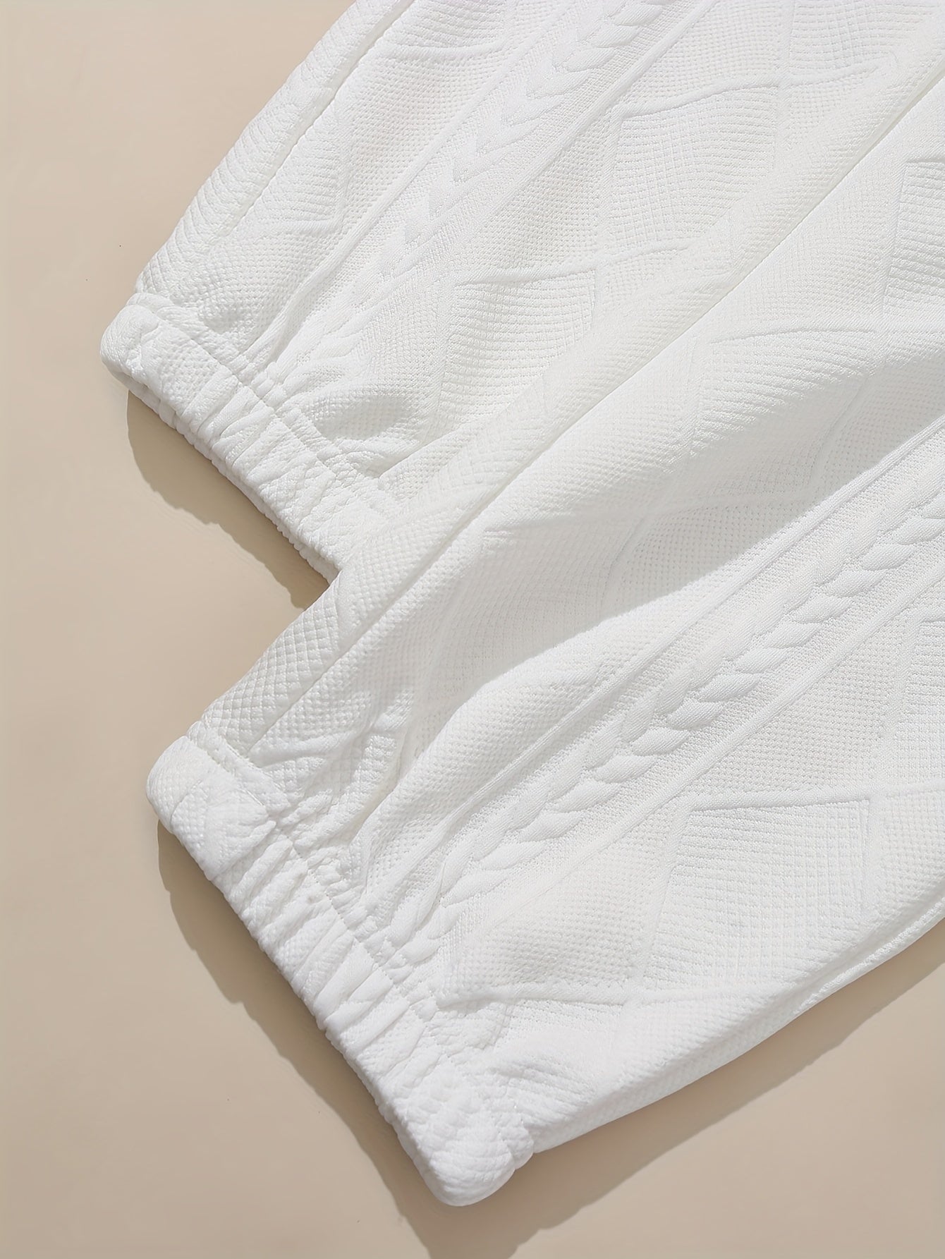 Sporty Pants Women's Plus Solid Textured Elastic Yoga Joggers