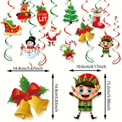 10 Piece Spiral Hanging Decorations Set for Christmas Party Decor