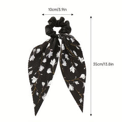 Floral Pattern Scarf Scrunchies Hair Tie Style Hair Rope Ponytail Holder
