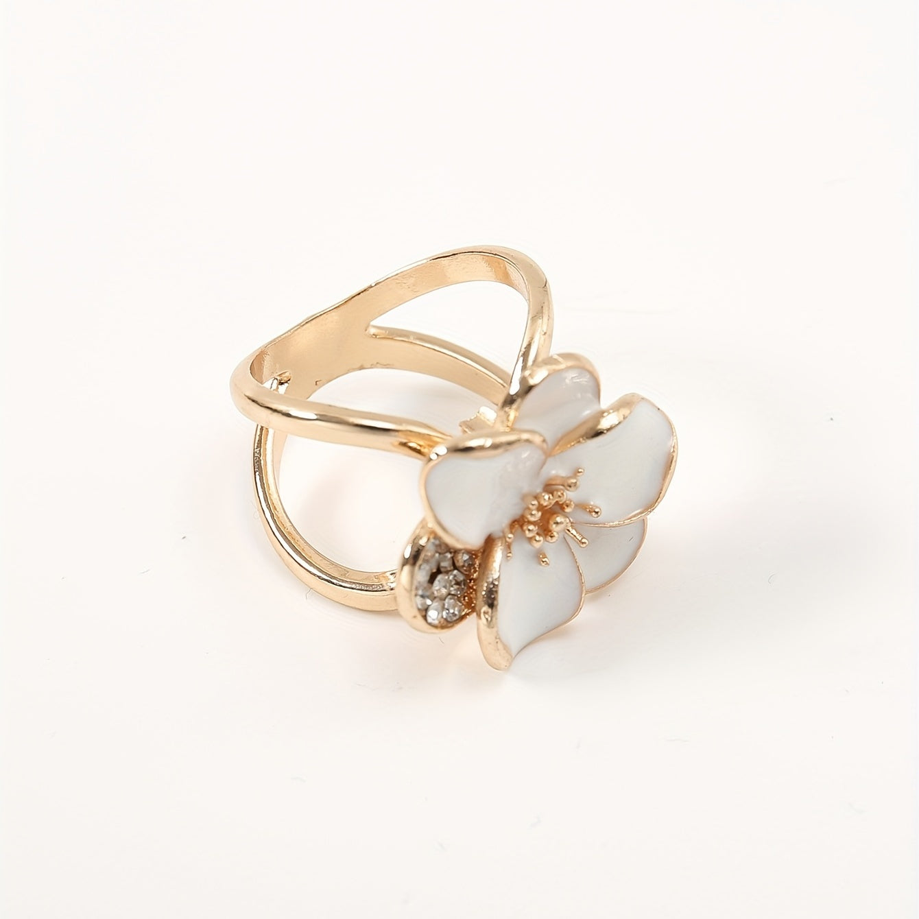 Rose Bead Silky Scarf Buckle Ring for Women