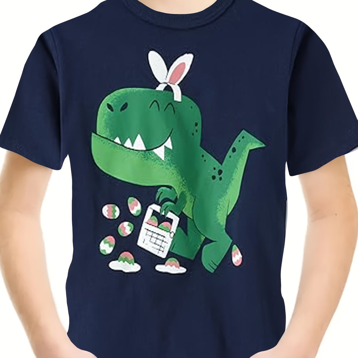 Breathable 3D Bunny Dino Print Short Sleeve T-shirt Girls Spring Summer Gift
