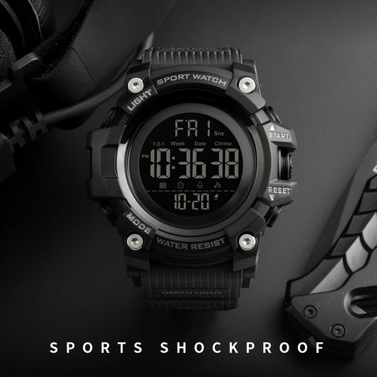 Unisex Waterproof Military Watch LED Chronograph Alarm Big Face
