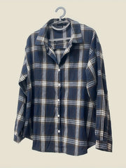  Preppy Blouse Women's Plus Plaid Print Long Sleeve Button Up Top