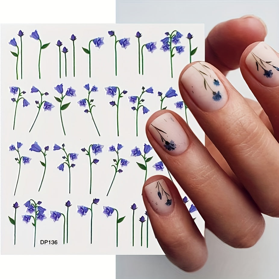 Spring Flowers Nail Art Stickers - Easy Self Adhesive Design