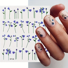 Spring Flowers Nail Art Stickers - Easy Self Adhesive Design