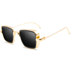 Men's Metal Square Frame Sunglasses for Outdoor Vacation