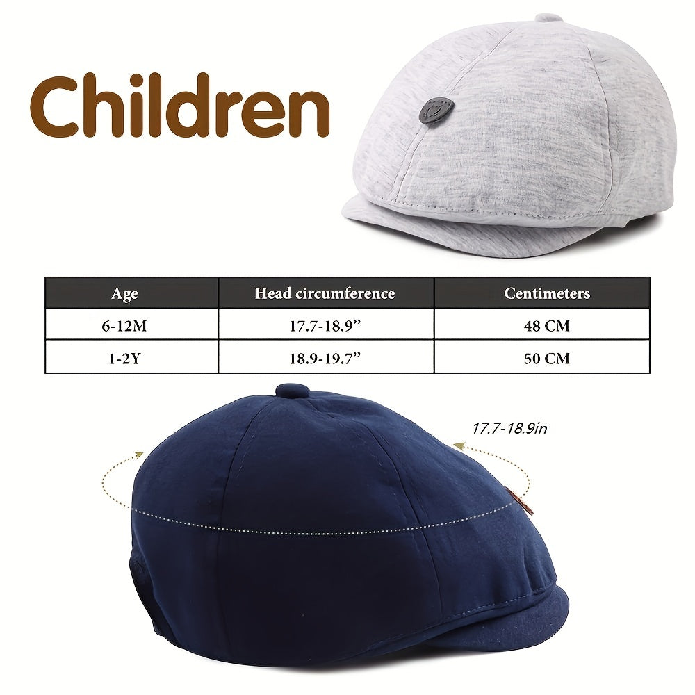 Casual British Beret Spring Summer Sun Breathable Hat for Children Baby
