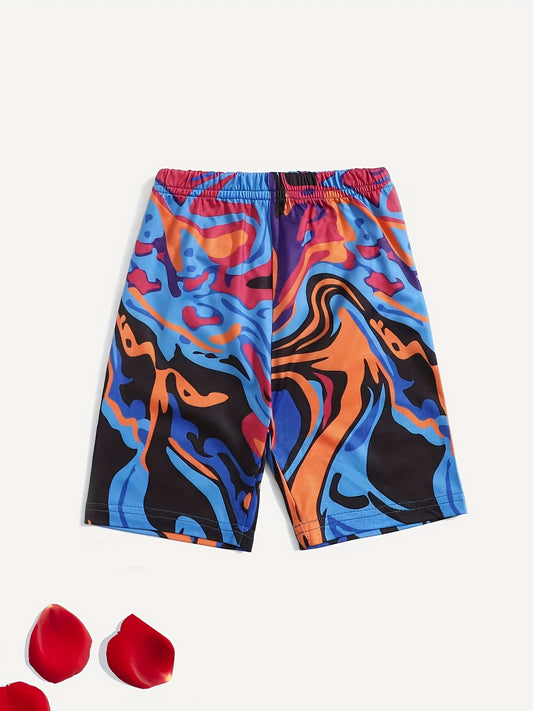 Girls Tie Dye Base Layer Shorts Breathable Comfortable Casual Leggings Pants