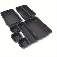 8pcs Drawer Organizer Plastic Storage Box Tableware Container