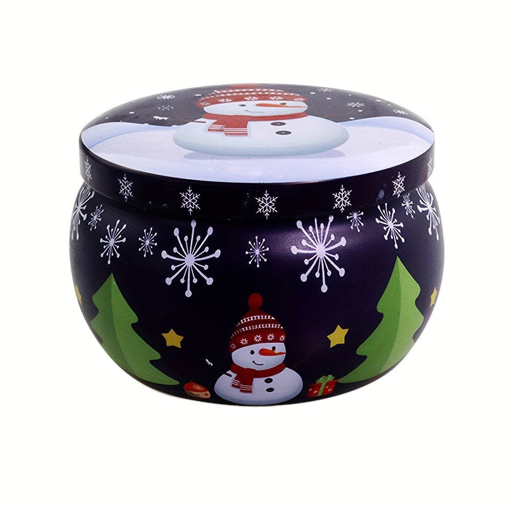 Metal Christmas Candy Jar Creative Biscuits Candle Fragrance Box