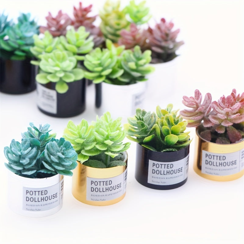 3pcs Mini Succulent Potted Plants DIY Mini Garden