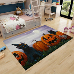 Halloween Pumpkin Rug for Living Room - Anti-Slip Mat