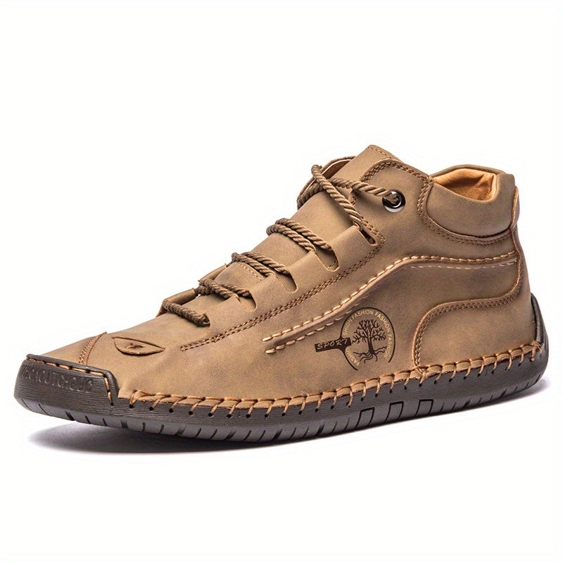 Men's Ankle Boots Stitching Outdoor Durable Non Slip Walking Shoes