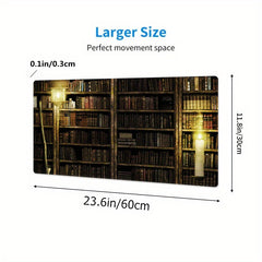Bookshelf Pattern Mouse Pad Waterproof Gamer Keyboard Pad