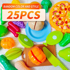 25pcs MARPHY Educational Kitchen Playset Realistic Simulation Fruits & Vegetable
