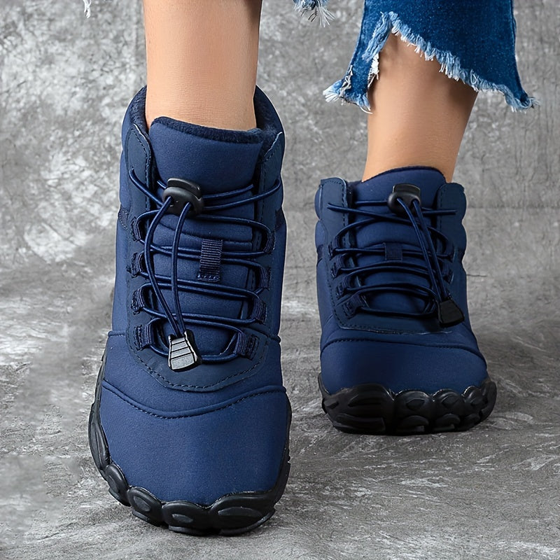 Women's Waterproof Snow Boots Warm Ankle High Lace Up Hiking Shoes