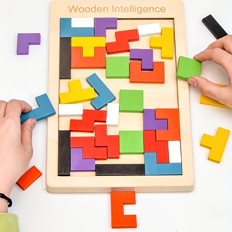 Wooden Magnetic Colorful Square Blocks Building Blocks