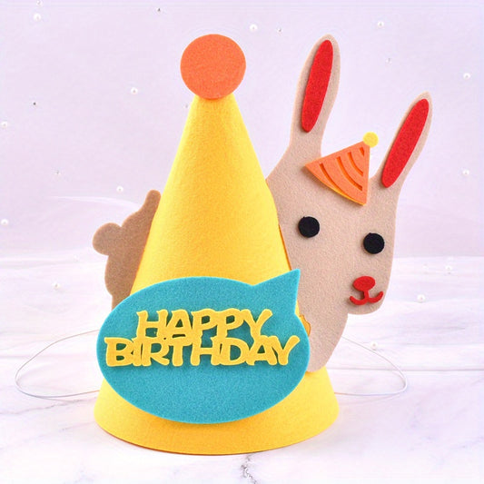 Diy Animal Birthday Hat One Year Old Decoration Party Felt Hat
