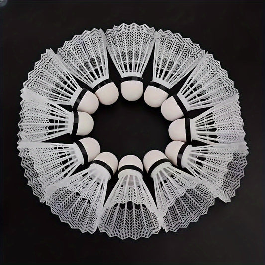 12pcs Plastic Badminton Shuttlecocks for Training and Entertainment