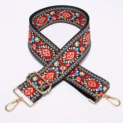 Jacquard Embroidery Adjustable Purse Strap Wide Nylon Belt