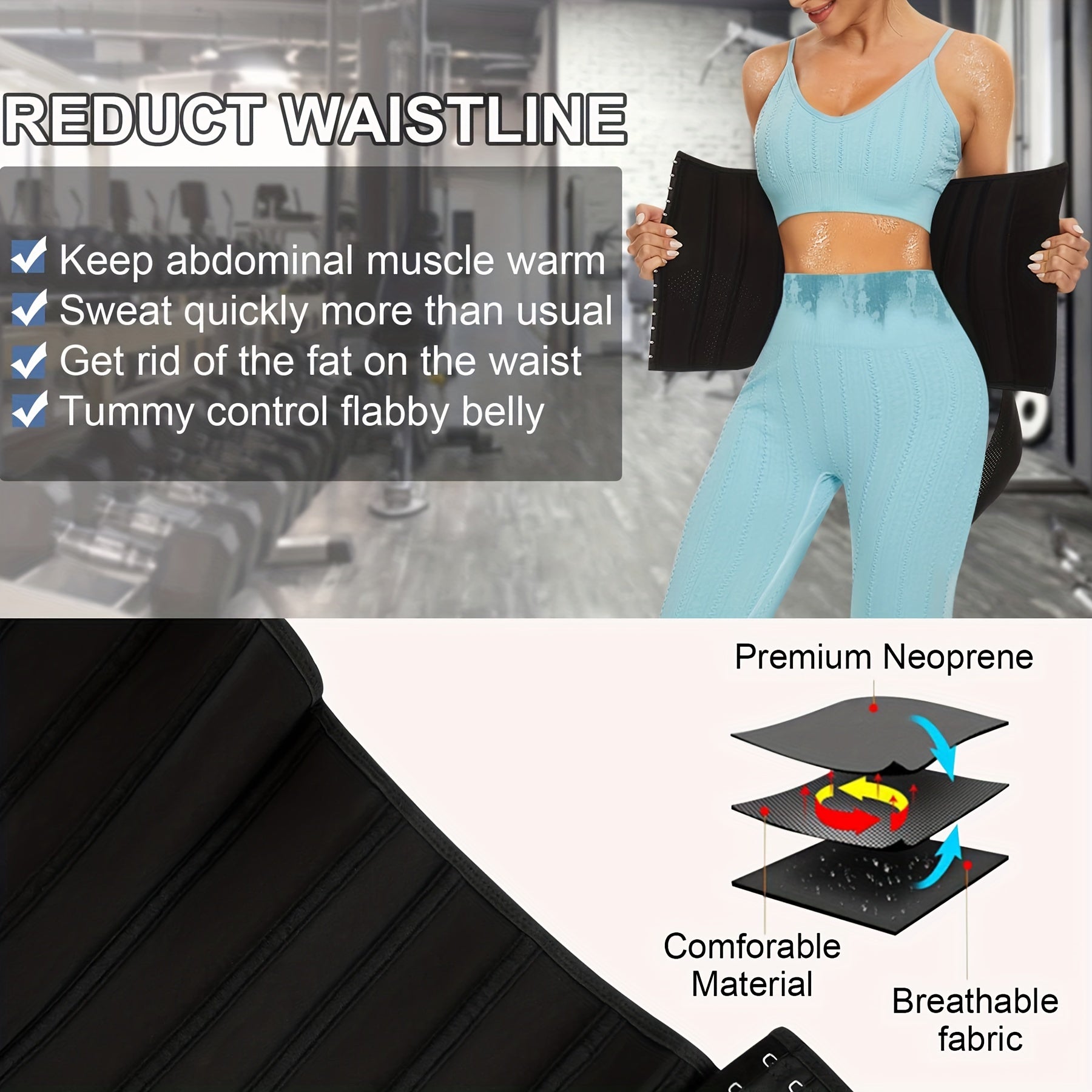 Breathable Waist Trainer Belt Tummy Control Wrap Cincher Shapewear