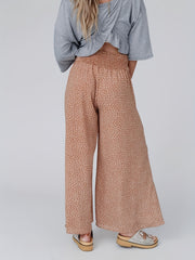  Floral Print High Waist Wide Leg Pants