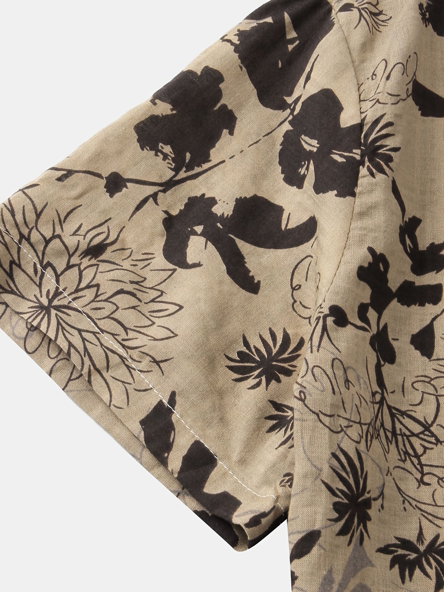 Men's Leaf & Flower Graphic Short Sleeve Shirt for Summer