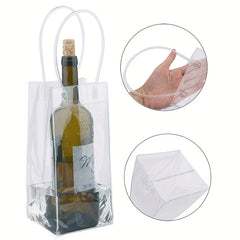 12pcs PVC Wine Bags Ice Wine Pouch With Handle