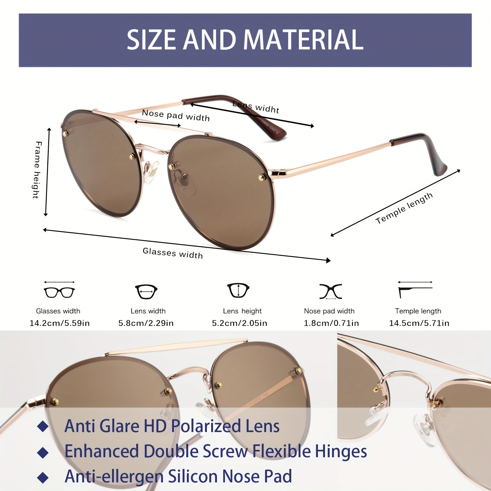 Men's Round Frame Sports Sunglasses UV Protection Cycling Fishing