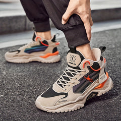 Men's High Top Lace Up Basketball Shoes Shock Absorption Comfortable Sneakers