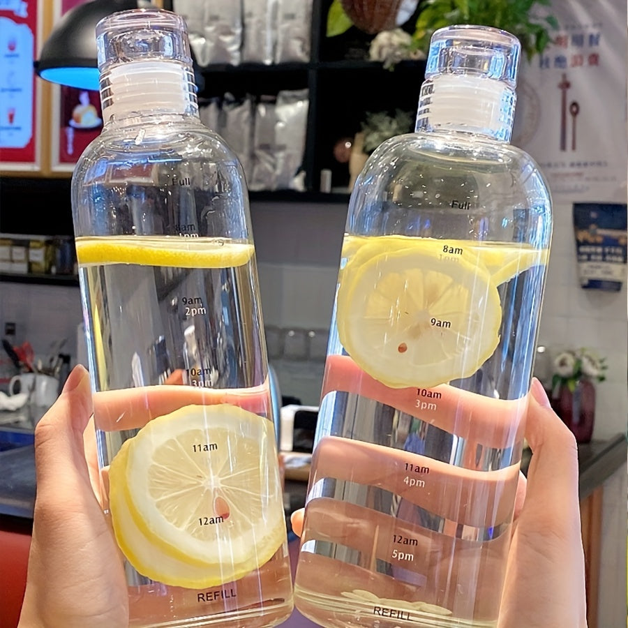 500ml 700ml Transparent Leakproof Sports Water Bottle with Time Scale