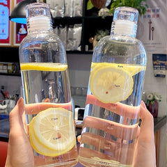 500ml 700ml Transparent Leakproof Sports Water Bottle with Time Scale