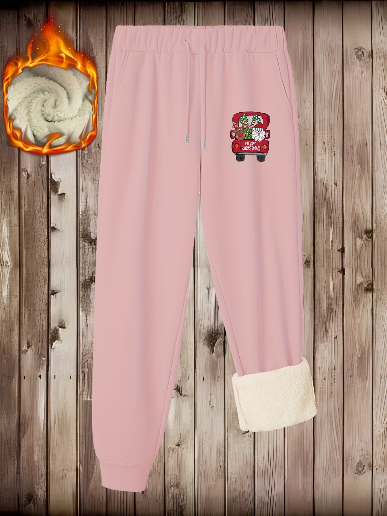  Christmas Casual Pants Women's Elastic Drawstring Trousers