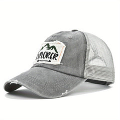 EXPLORER Embroidered Washed Baseball Cap Vintage Distressed Trucker Hat