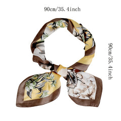 Vintage Casual Neckerchief Bandana Satin Head Scarf Boho Hair Wrap