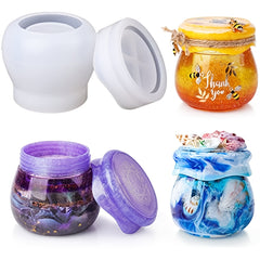 Silicone Jar Resin Molds With Lid