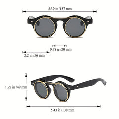 Classic Vintage Round Flip Sunglasses Mixed PC Sunglasses