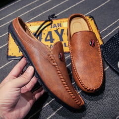 Men's Faux Leather Slip On Mules Lightweight Casual Shoes