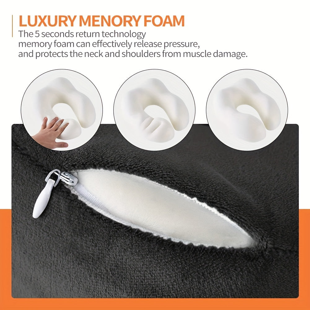 Memory Foam U-Shaped Travel Pillow Soft Neck Cervical Support Airplane Bedding