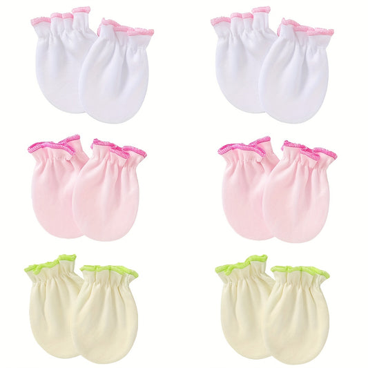 6 Pairs Baby Girls Elastic Mittens Soft Comfortable Gloves