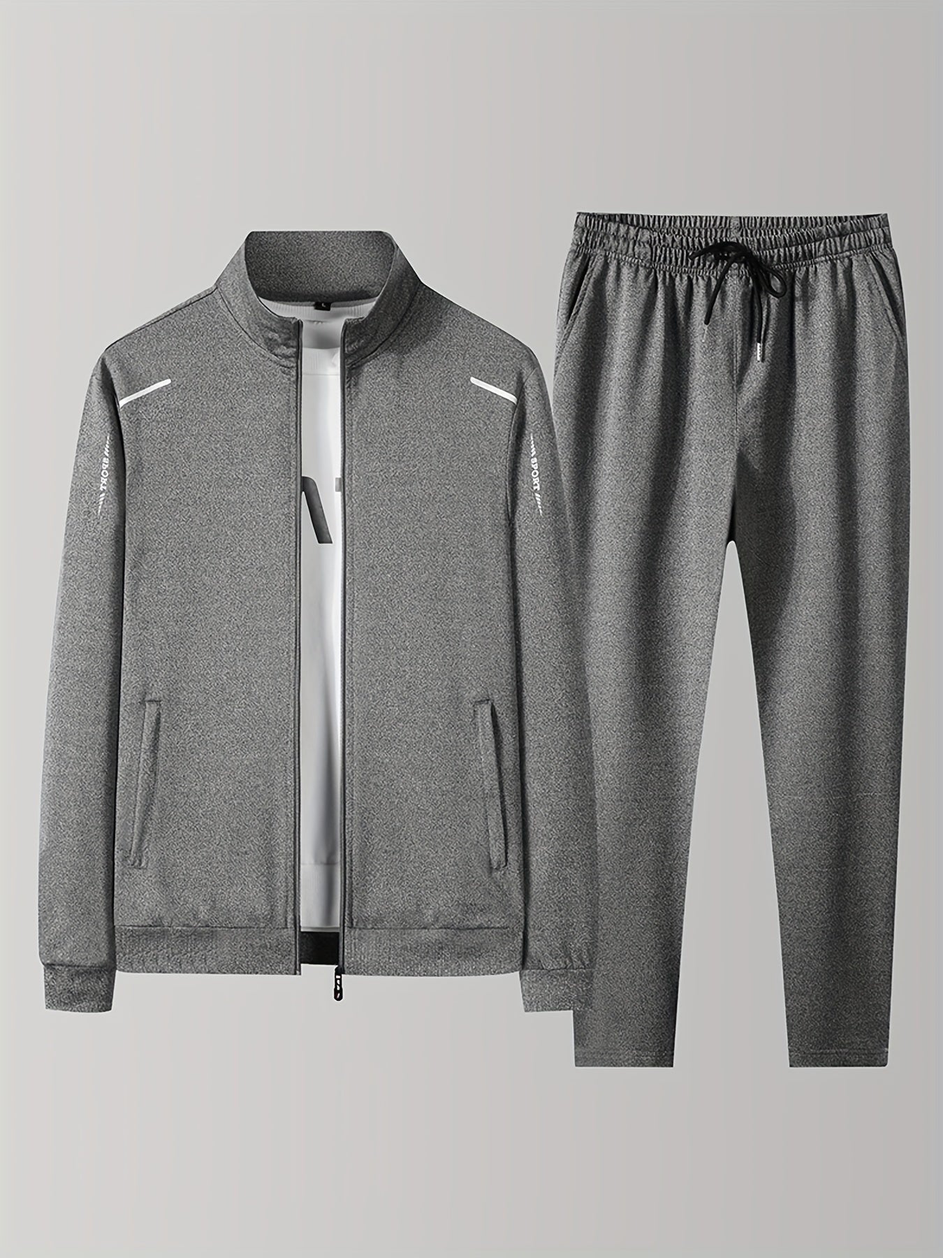 Men's Casual 2pcs Set Zip Up Jacket Joggers Matching Set