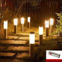 2pcs Solar Outdoor LED Light Stainless Steel Waterproof Modern Design
