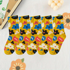10 Pairs Floral Print Socks Women's Stockings