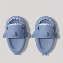 Funny Cartoon Shark Slippers Open Toe Solid Quick Drying Slide Sandals