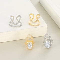 Geometric Diamond Open Nail Ring Temperament Manicure Set Ring