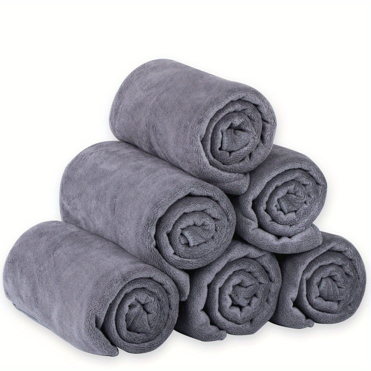 6pcs Microfiber Bath Towel Sets 69 X 175 01cm Grey