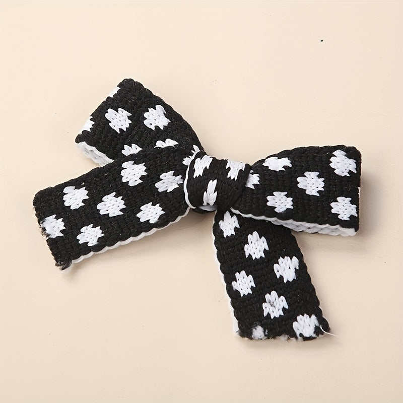 Kids Bow Hairpin Knitted Floral Baby Hair Hoop Soft Hairpin